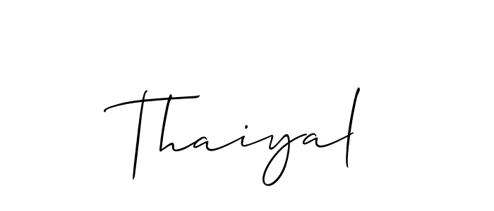 Design your own signature with our free online signature maker. With this signature software, you can create a handwritten (Allison_Script) signature for name Thaiyal. Thaiyal signature style 2 images and pictures png