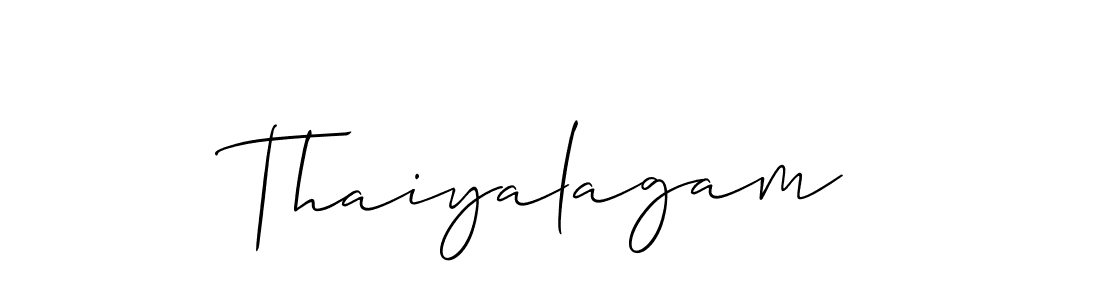 Use a signature maker to create a handwritten signature online. With this signature software, you can design (Allison_Script) your own signature for name Thaiyalagam. Thaiyalagam signature style 2 images and pictures png