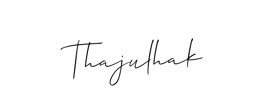 Allison_Script is a professional signature style that is perfect for those who want to add a touch of class to their signature. It is also a great choice for those who want to make their signature more unique. Get Thajulhak name to fancy signature for free. Thajulhak signature style 2 images and pictures png