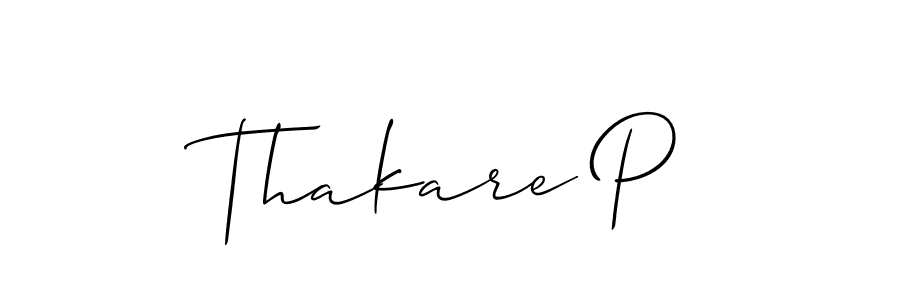 Use a signature maker to create a handwritten signature online. With this signature software, you can design (Allison_Script) your own signature for name Thakare P. Thakare P signature style 2 images and pictures png