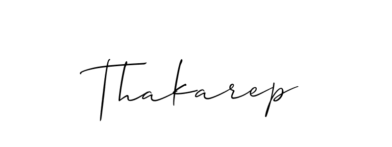 It looks lik you need a new signature style for name Thakarep. Design unique handwritten (Allison_Script) signature with our free signature maker in just a few clicks. Thakarep signature style 2 images and pictures png