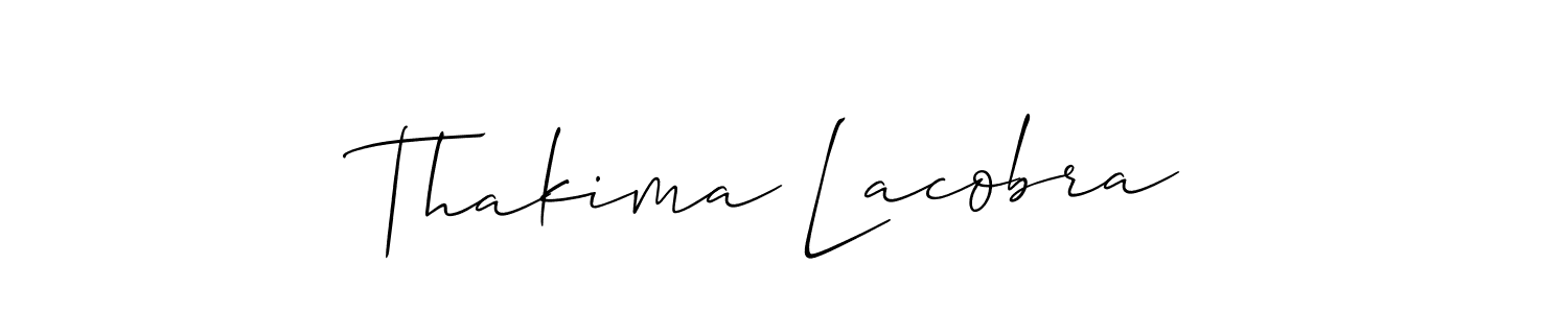 Also we have Thakima Lacobra name is the best signature style. Create professional handwritten signature collection using Allison_Script autograph style. Thakima Lacobra signature style 2 images and pictures png