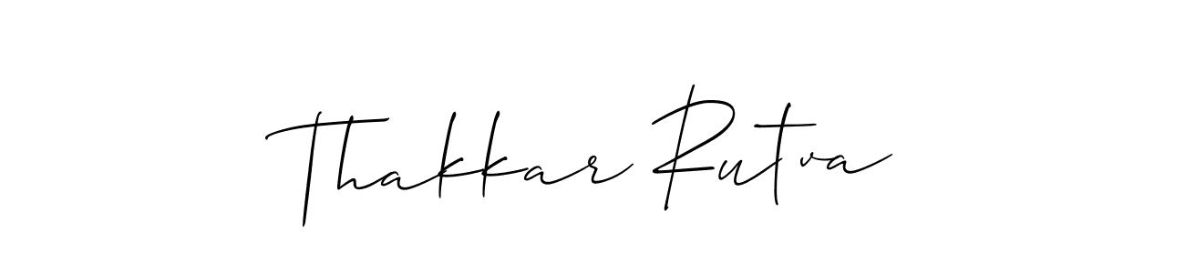 Make a short Thakkar Rutva signature style. Manage your documents anywhere anytime using Allison_Script. Create and add eSignatures, submit forms, share and send files easily. Thakkar Rutva signature style 2 images and pictures png