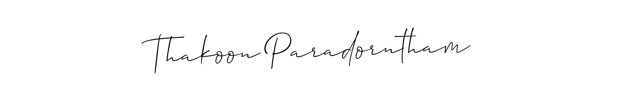 This is the best signature style for the Thakoon Paradorntham name. Also you like these signature font (Allison_Script). Mix name signature. Thakoon Paradorntham signature style 2 images and pictures png