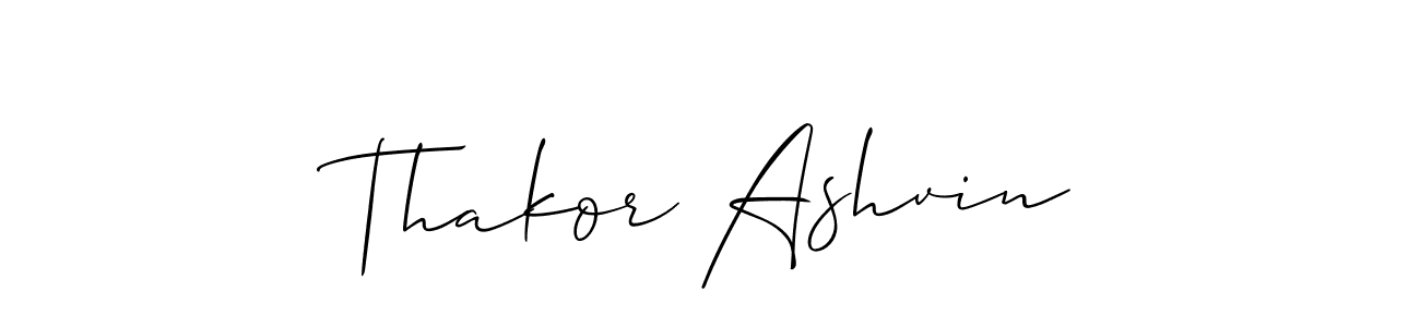 Create a beautiful signature design for name Thakor Ashvin. With this signature (Allison_Script) fonts, you can make a handwritten signature for free. Thakor Ashvin signature style 2 images and pictures png