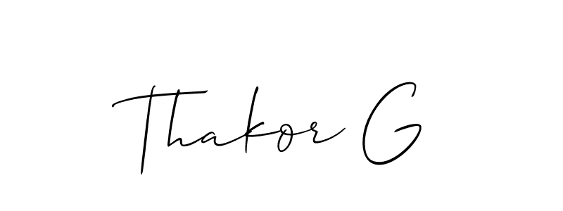 How to make Thakor G signature? Allison_Script is a professional autograph style. Create handwritten signature for Thakor G name. Thakor G signature style 2 images and pictures png