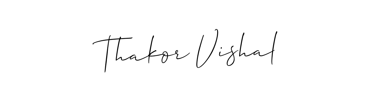 How to make Thakor Vishal name signature. Use Allison_Script style for creating short signs online. This is the latest handwritten sign. Thakor Vishal signature style 2 images and pictures png