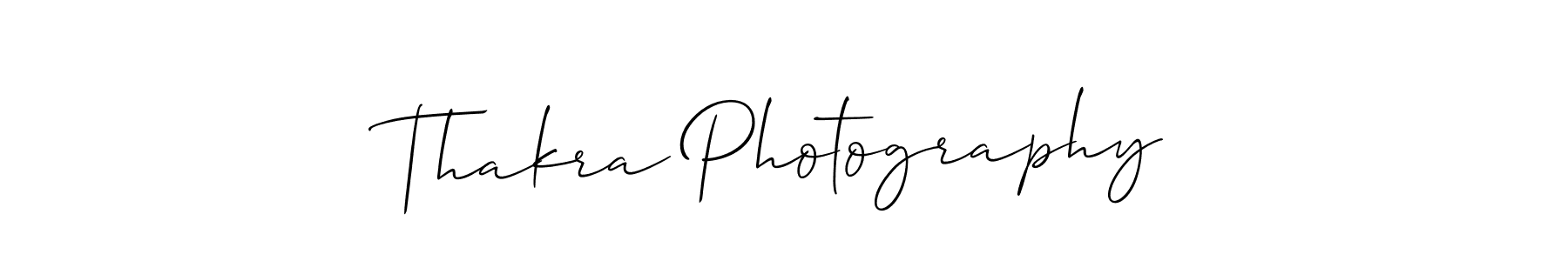 Similarly Allison_Script is the best handwritten signature design. Signature creator online .You can use it as an online autograph creator for name Thakra Photography. Thakra Photography signature style 2 images and pictures png