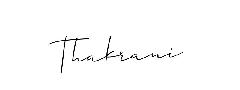Use a signature maker to create a handwritten signature online. With this signature software, you can design (Allison_Script) your own signature for name Thakrani. Thakrani signature style 2 images and pictures png