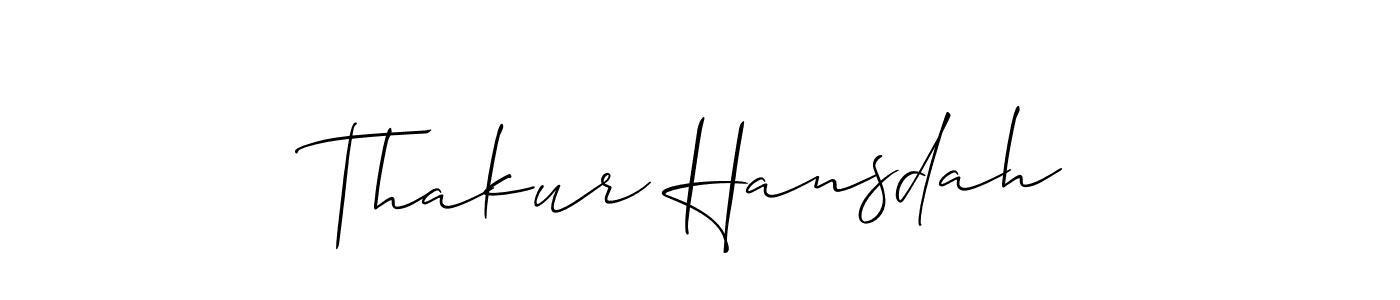 Make a beautiful signature design for name Thakur Hansdah. With this signature (Allison_Script) style, you can create a handwritten signature for free. Thakur Hansdah signature style 2 images and pictures png
