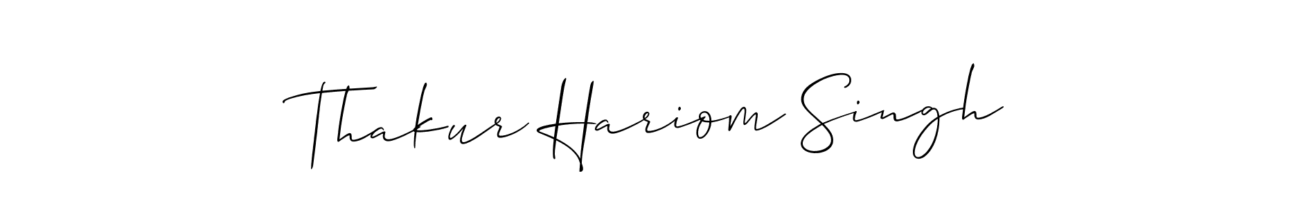 The best way (Allison_Script) to make a short signature is to pick only two or three words in your name. The name Thakur Hariom Singh include a total of six letters. For converting this name. Thakur Hariom Singh signature style 2 images and pictures png