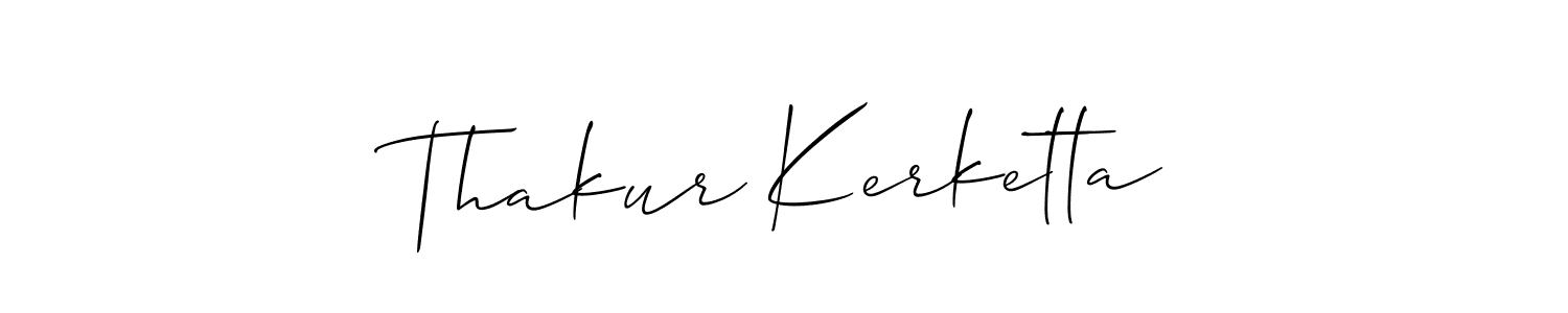 Allison_Script is a professional signature style that is perfect for those who want to add a touch of class to their signature. It is also a great choice for those who want to make their signature more unique. Get Thakur Kerketta name to fancy signature for free. Thakur Kerketta signature style 2 images and pictures png