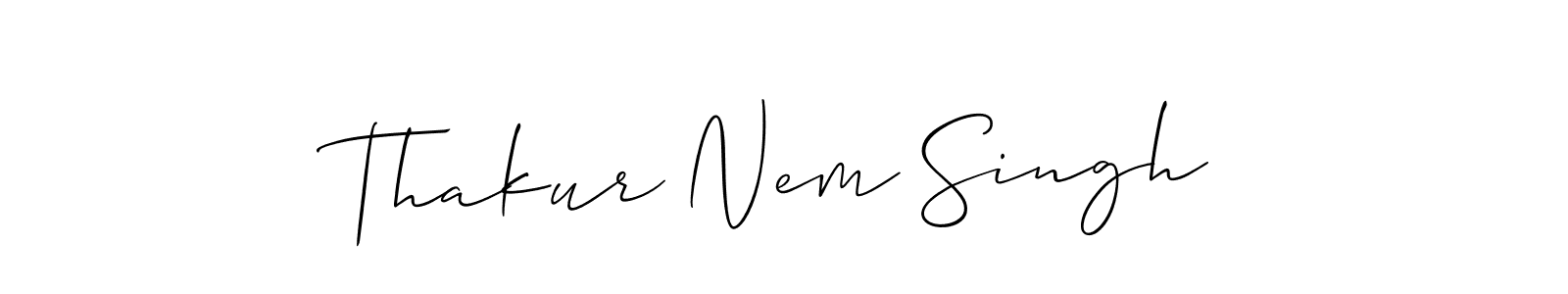 Use a signature maker to create a handwritten signature online. With this signature software, you can design (Allison_Script) your own signature for name Thakur Nem Singh. Thakur Nem Singh signature style 2 images and pictures png