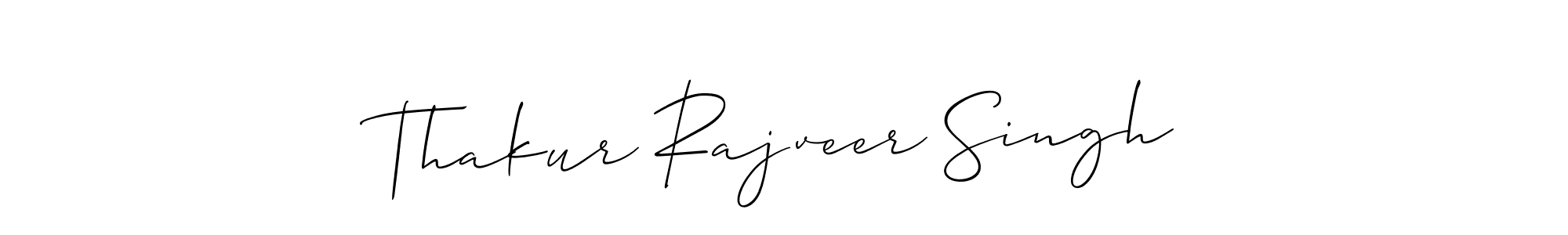 The best way (Allison_Script) to make a short signature is to pick only two or three words in your name. The name Thakur Rajveer Singh include a total of six letters. For converting this name. Thakur Rajveer Singh signature style 2 images and pictures png