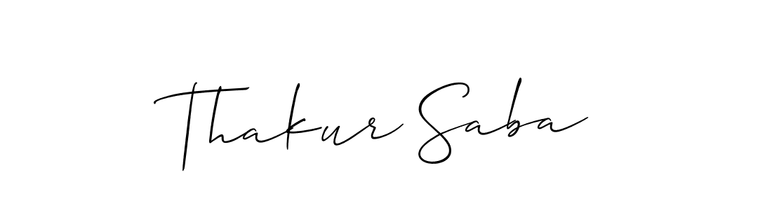 How to make Thakur Saba signature? Allison_Script is a professional autograph style. Create handwritten signature for Thakur Saba name. Thakur Saba signature style 2 images and pictures png
