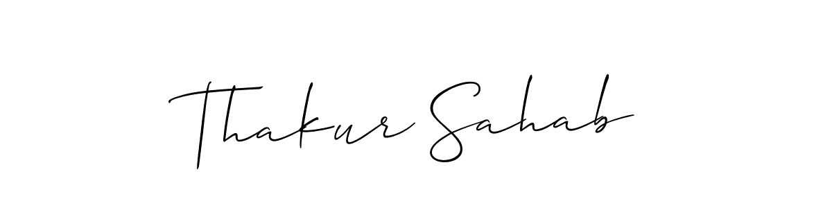 Create a beautiful signature design for name Thakur Sahab. With this signature (Allison_Script) fonts, you can make a handwritten signature for free. Thakur Sahab signature style 2 images and pictures png