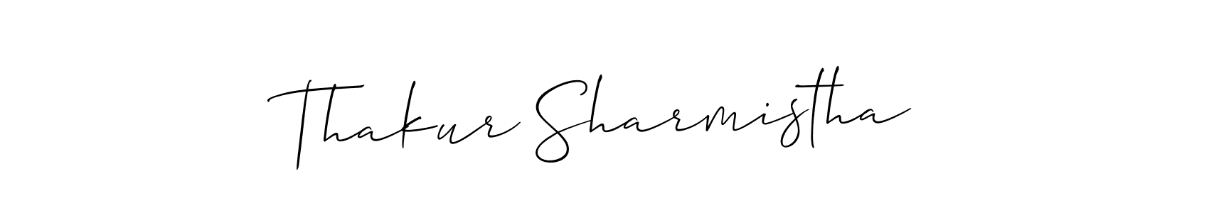 It looks lik you need a new signature style for name Thakur Sharmistha. Design unique handwritten (Allison_Script) signature with our free signature maker in just a few clicks. Thakur Sharmistha signature style 2 images and pictures png