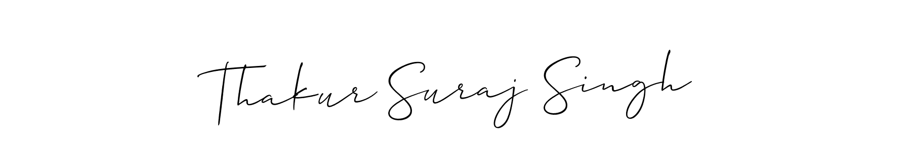 This is the best signature style for the Thakur Suraj Singh name. Also you like these signature font (Allison_Script). Mix name signature. Thakur Suraj Singh signature style 2 images and pictures png