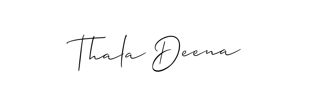 Make a beautiful signature design for name Thala Deena. With this signature (Allison_Script) style, you can create a handwritten signature for free. Thala Deena signature style 2 images and pictures png