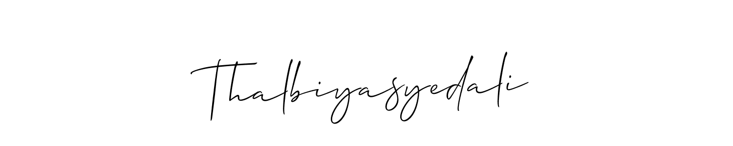 You should practise on your own different ways (Allison_Script) to write your name (Thalbiyasyedali) in signature. don't let someone else do it for you. Thalbiyasyedali signature style 2 images and pictures png