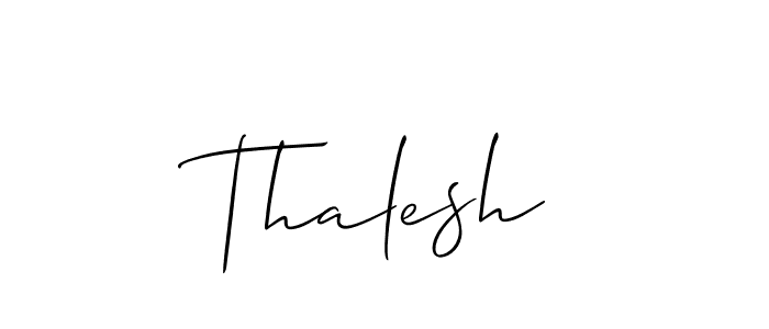 if you are searching for the best signature style for your name Thalesh. so please give up your signature search. here we have designed multiple signature styles  using Allison_Script. Thalesh signature style 2 images and pictures png