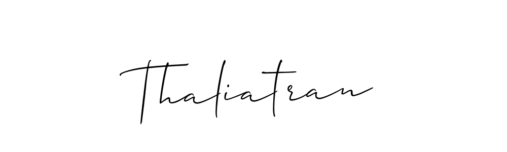How to make Thaliatran name signature. Use Allison_Script style for creating short signs online. This is the latest handwritten sign. Thaliatran signature style 2 images and pictures png