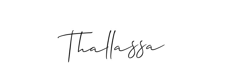 Make a beautiful signature design for name Thallassa. With this signature (Allison_Script) style, you can create a handwritten signature for free. Thallassa signature style 2 images and pictures png