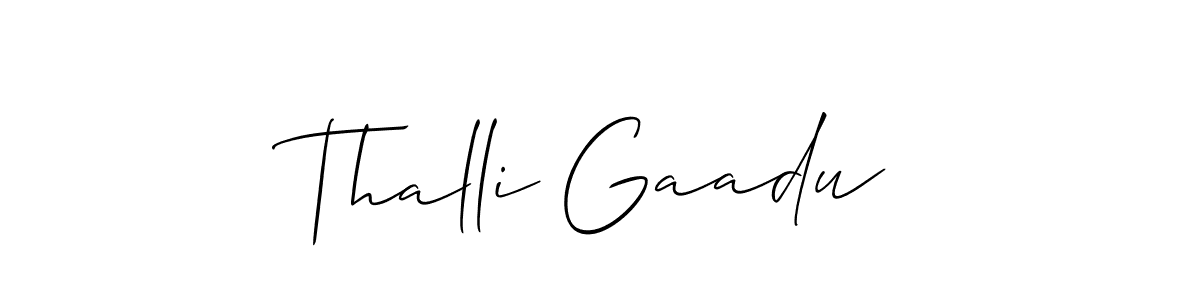 if you are searching for the best signature style for your name Thalli Gaadu. so please give up your signature search. here we have designed multiple signature styles  using Allison_Script. Thalli Gaadu signature style 2 images and pictures png