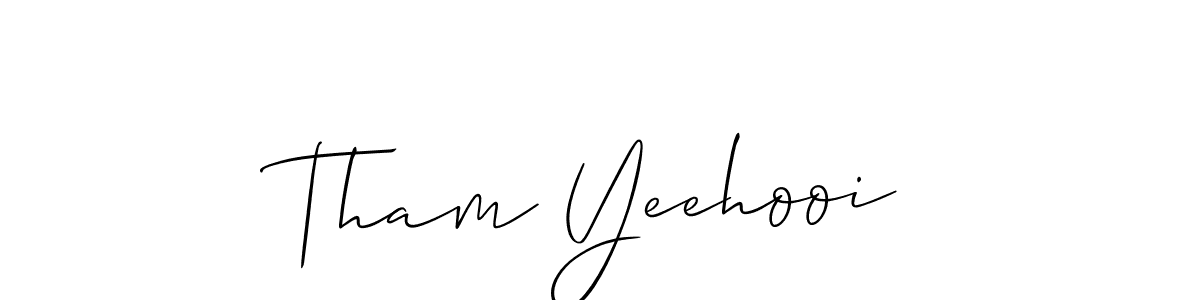 Also You can easily find your signature by using the search form. We will create Tham Yeehooi name handwritten signature images for you free of cost using Allison_Script sign style. Tham Yeehooi signature style 2 images and pictures png