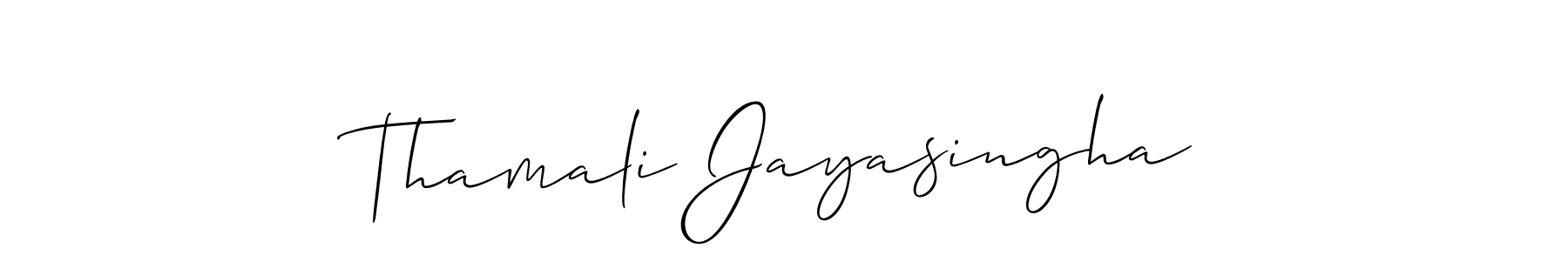 Make a short Thamali Jayasingha signature style. Manage your documents anywhere anytime using Allison_Script. Create and add eSignatures, submit forms, share and send files easily. Thamali Jayasingha signature style 2 images and pictures png