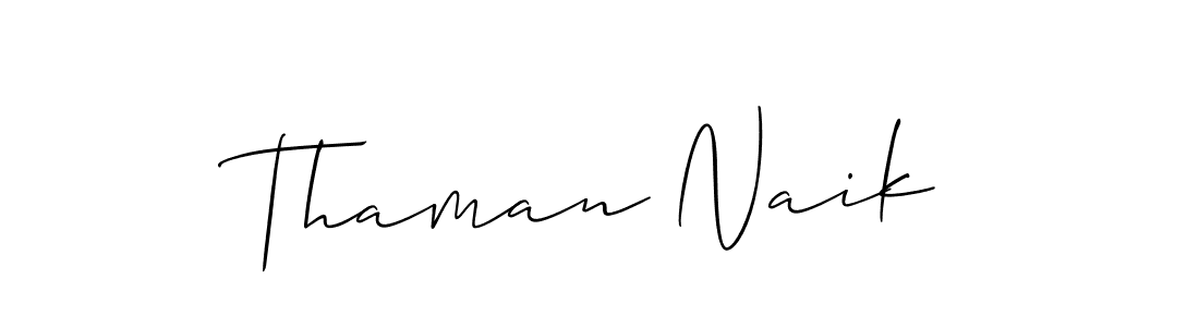 Make a beautiful signature design for name Thaman Naik. With this signature (Allison_Script) style, you can create a handwritten signature for free. Thaman Naik signature style 2 images and pictures png