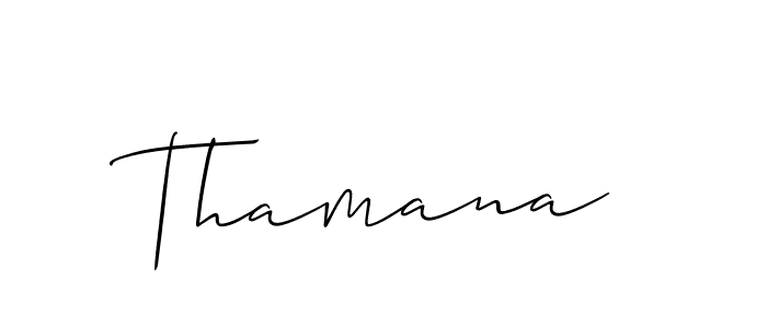 It looks lik you need a new signature style for name Thamana. Design unique handwritten (Allison_Script) signature with our free signature maker in just a few clicks. Thamana signature style 2 images and pictures png