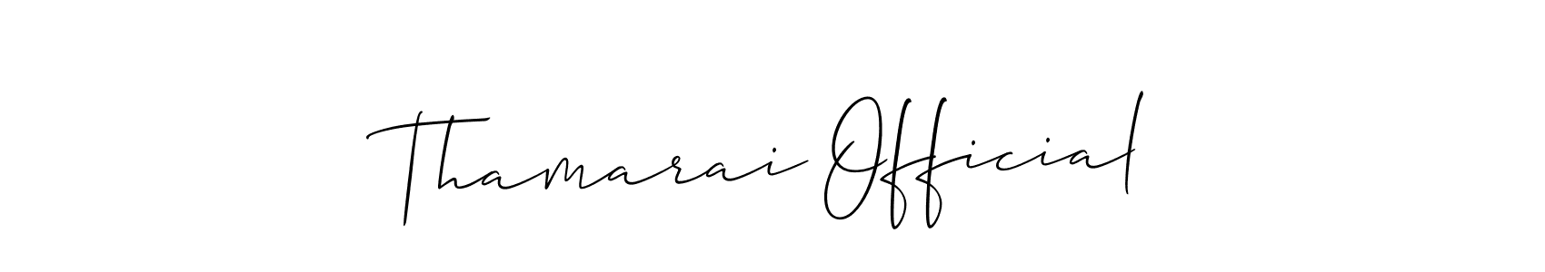 Also You can easily find your signature by using the search form. We will create Thamarai Official name handwritten signature images for you free of cost using Allison_Script sign style. Thamarai Official signature style 2 images and pictures png
