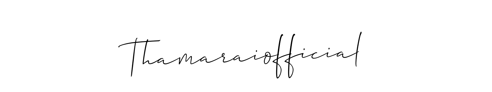 The best way (Allison_Script) to make a short signature is to pick only two or three words in your name. The name Thamaraiofficial include a total of six letters. For converting this name. Thamaraiofficial signature style 2 images and pictures png