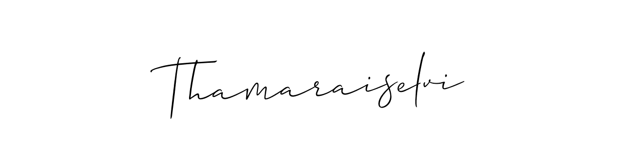 How to Draw Thamaraiselvi signature style? Allison_Script is a latest design signature styles for name Thamaraiselvi. Thamaraiselvi signature style 2 images and pictures png