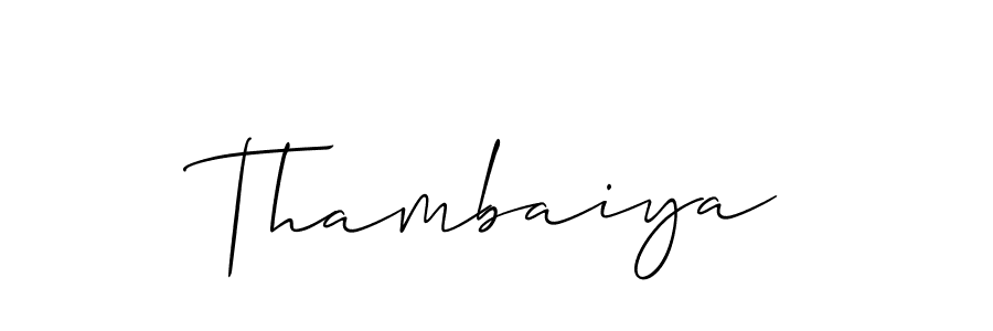 Also we have Thambaiya name is the best signature style. Create professional handwritten signature collection using Allison_Script autograph style. Thambaiya signature style 2 images and pictures png