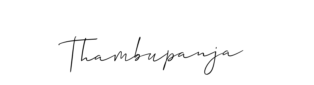 You should practise on your own different ways (Allison_Script) to write your name (Thambupanja) in signature. don't let someone else do it for you. Thambupanja signature style 2 images and pictures png