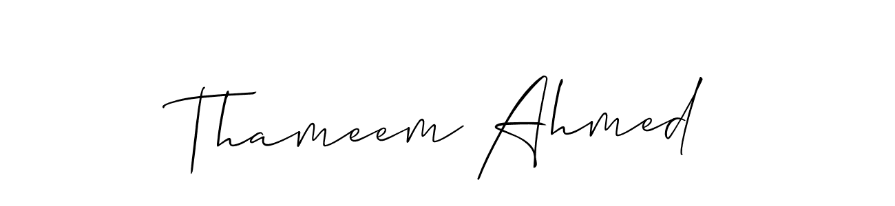 How to Draw Thameem Ahmed signature style? Allison_Script is a latest design signature styles for name Thameem Ahmed. Thameem Ahmed signature style 2 images and pictures png