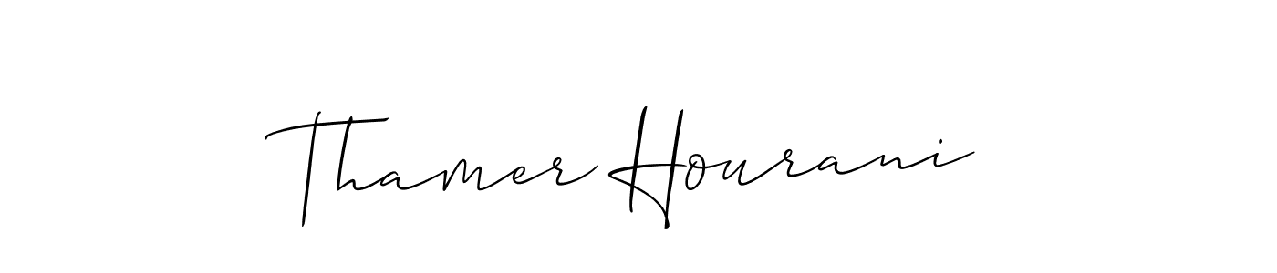 How to make Thamer Hourani signature? Allison_Script is a professional autograph style. Create handwritten signature for Thamer Hourani name. Thamer Hourani signature style 2 images and pictures png