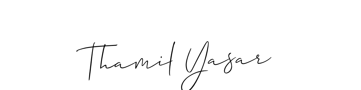 Design your own signature with our free online signature maker. With this signature software, you can create a handwritten (Allison_Script) signature for name Thamil Yasar. Thamil Yasar signature style 2 images and pictures png