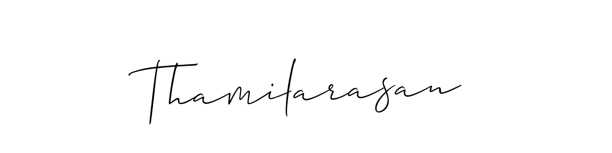 Create a beautiful signature design for name Thamilarasan. With this signature (Allison_Script) fonts, you can make a handwritten signature for free. Thamilarasan signature style 2 images and pictures png