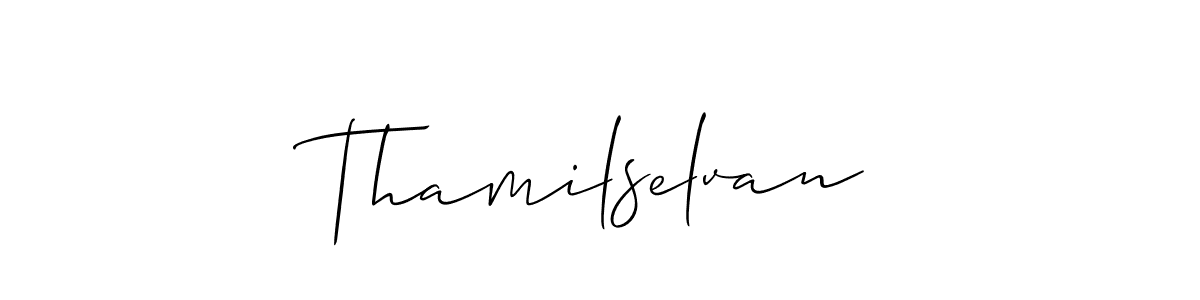 Also You can easily find your signature by using the search form. We will create Thamilselvan name handwritten signature images for you free of cost using Allison_Script sign style. Thamilselvan signature style 2 images and pictures png