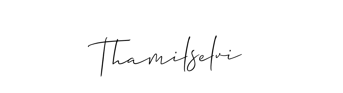 Also we have Thamilselvi name is the best signature style. Create professional handwritten signature collection using Allison_Script autograph style. Thamilselvi signature style 2 images and pictures png