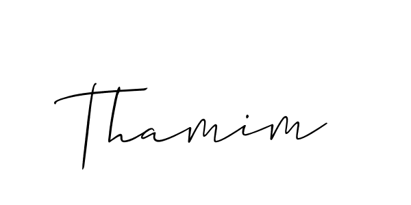 if you are searching for the best signature style for your name Thamim. so please give up your signature search. here we have designed multiple signature styles  using Allison_Script. Thamim signature style 2 images and pictures png