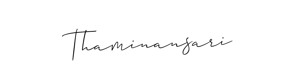 Thaminansari stylish signature style. Best Handwritten Sign (Allison_Script) for my name. Handwritten Signature Collection Ideas for my name Thaminansari. Thaminansari signature style 2 images and pictures png