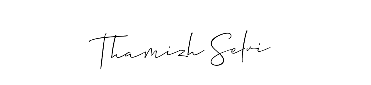 Also we have Thamizh Selvi name is the best signature style. Create professional handwritten signature collection using Allison_Script autograph style. Thamizh Selvi signature style 2 images and pictures png