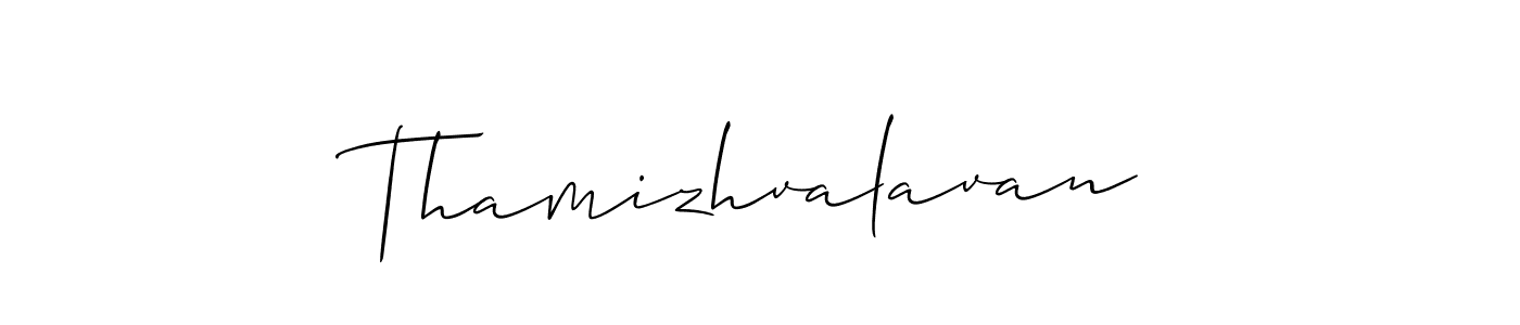 Similarly Allison_Script is the best handwritten signature design. Signature creator online .You can use it as an online autograph creator for name Thamizhvalavan. Thamizhvalavan signature style 2 images and pictures png