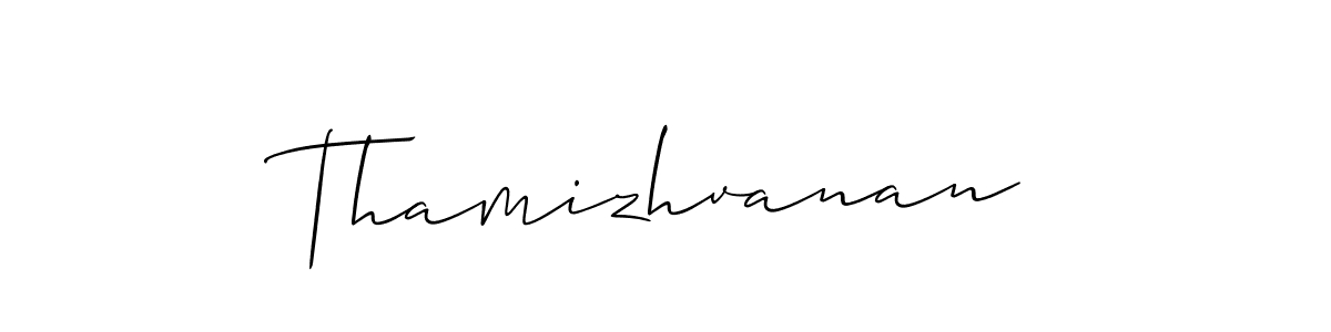 Use a signature maker to create a handwritten signature online. With this signature software, you can design (Allison_Script) your own signature for name Thamizhvanan. Thamizhvanan signature style 2 images and pictures png