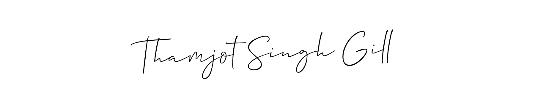 Create a beautiful signature design for name Thamjot Singh Gill. With this signature (Allison_Script) fonts, you can make a handwritten signature for free. Thamjot Singh Gill signature style 2 images and pictures png