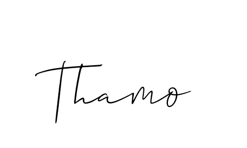 It looks lik you need a new signature style for name Thamo. Design unique handwritten (Allison_Script) signature with our free signature maker in just a few clicks. Thamo signature style 2 images and pictures png